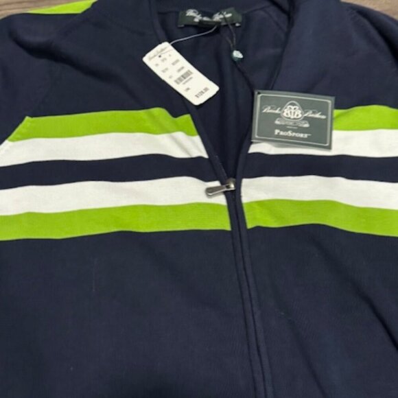 Brooks Brothers ProSport Men’s Large Golf Jacket Navy Green Zip Up - Picture 5 of 5